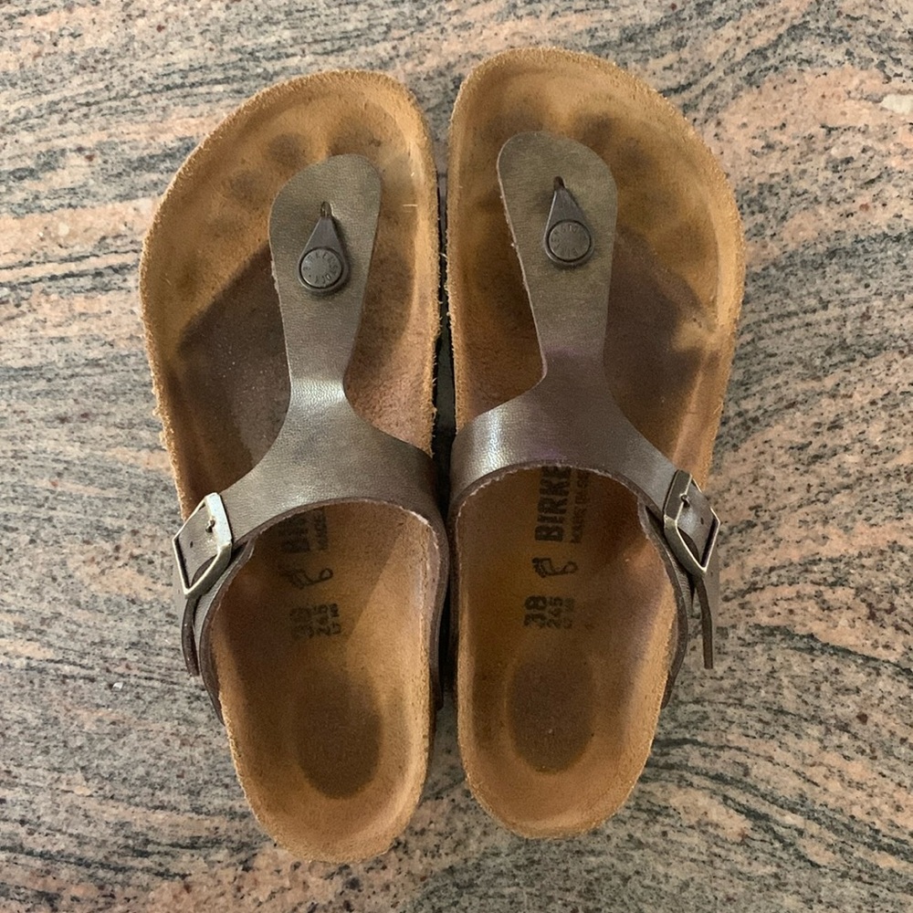 Birkenstock Gizeh Sandals 38 Metallic Gold